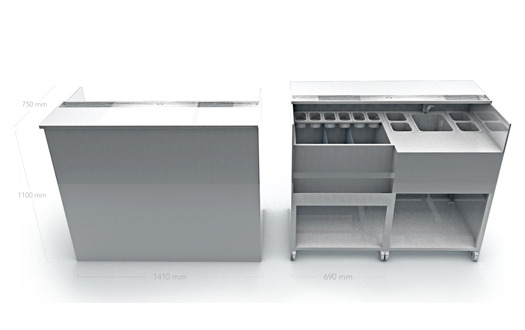 Bar mobile inox